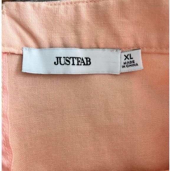 JUSTFAB Light Peach Linen Blend Straight Skirt Size XL NWT - Picture 3 of 3